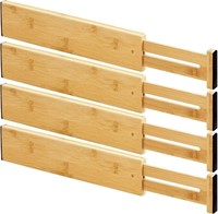 Huadi Bamboo Drawer Dividers Organizers