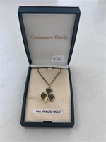 1/20th 12k rolled gold necklace shamrock