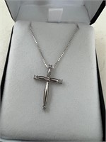 Sterling silver necklace cross pendant
