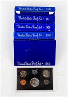 Coin US Mints 1968 to 1972 Proof Sets(5)