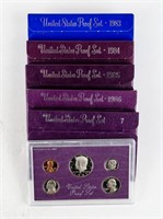 Coin US Mints 1983 to 1987 Proof Sets(5)