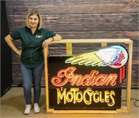 Large Indian Motocycles Neon Sign In Crate
