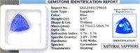 Natural Sapphire 8.97 Ct. Trillion Cut Gemstone