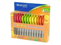 Westcott Kids Scissors, 5 Pointed, Assort. 12 Pack