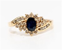 Jewelry 14kt Gold Sapphire Diamond Ring
