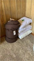 Sleeping bag and pillows