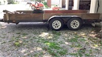 Car Trailer 77” x 16’, w/ Title, Ramps & Spare