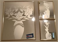 TRIO GOLD FRAMED MIRRORS