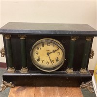 Antique Ingraham Mantle Clock and Vintage Camera