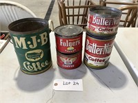 Lot of Antique Coffee Tins