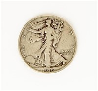 Coin Rare Dated 1938-D Walking Liberty Half $-F