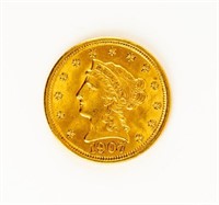 Coin 1907-$2.50 Gold Liberty Head-Gem BU