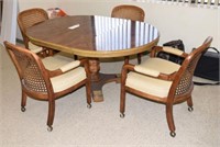 Contemporary Fruitwood finish dining table with
