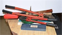 Miscellaneous tool lot: (2) set of bolt cutters,