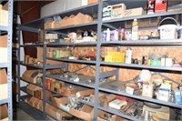 (4) shelving units full of plumbing parts and