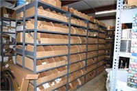 (4) shelving units full of Galvanized, Copper