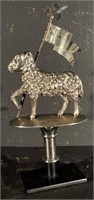 ANTIQUE SILVER LAMB OF GOD WITH FLAG
