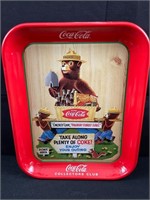 Smokey Bear Coca Cola Metal Tray