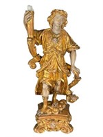 17TH C. ITALIAN CARVED GILT TORCHIERE