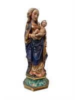 18th C. Wood Carved Mary and Child  Santos