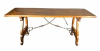 19TH CENTURY COUNTRY FRENCH TRESTLE TABLE - WALNUT