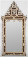 Syrian Abalone Inlaid Fretwork Beveled Mirror