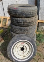 Used Vehicle Tires * Wooden Ladder