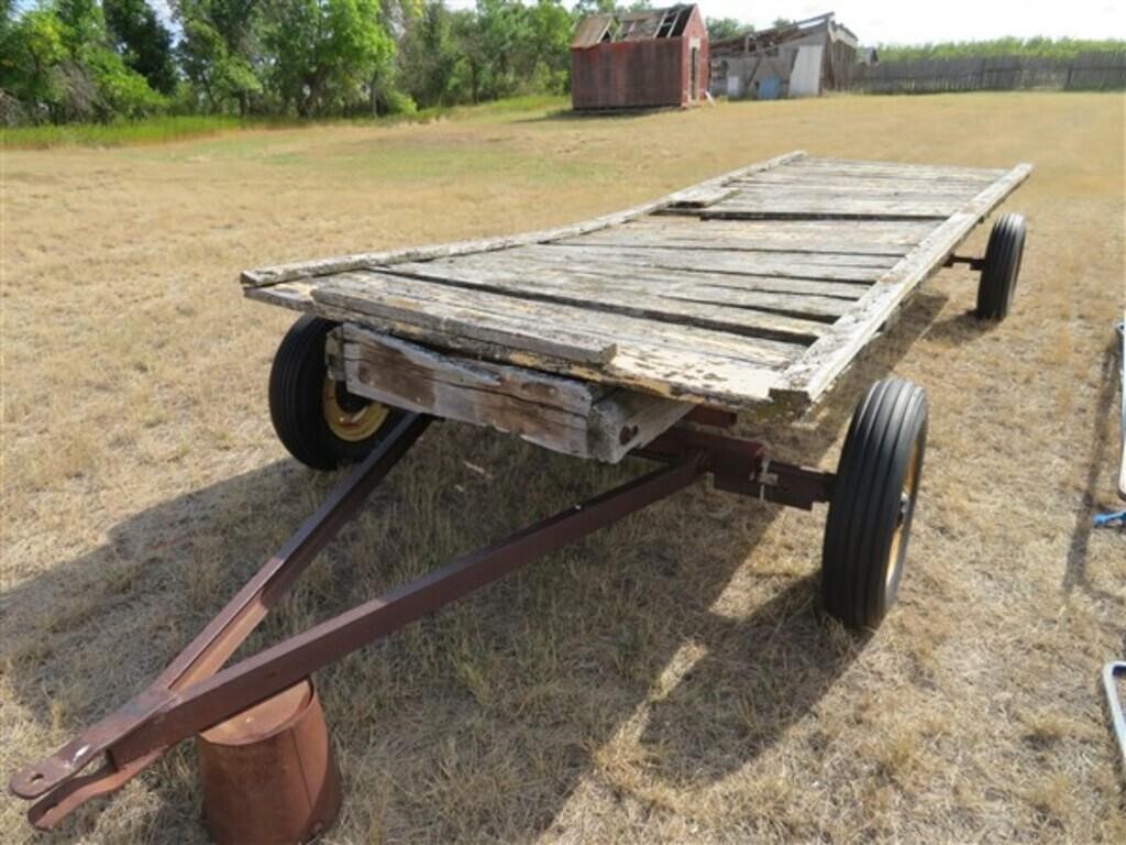 Rubber Tired Hay Wagon, red frame, (needs floor)