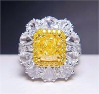 2ct Natural Yellow Diamond 18Kt Gold Ring