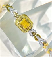 0.7ct Natural Yellow Diamond 18Kt Gold Bracelet