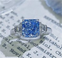 3.09ct Natural Blue Diamond 18Kt Gold Ring