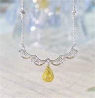 Natural Yellow Diamond 18Kt Gold Necklace