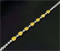 1.25cts Natural Yellow Diamond 18Kt Gold Bracelet