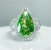 5ct Natural Green Diamond 18Kt Gold Ring