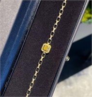 0.55ct Natural Yellow Diamond 18Kt Gold Bracelet