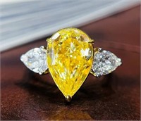 5.3ct Natural Yellow Diamond 18Kt Gold Ring
