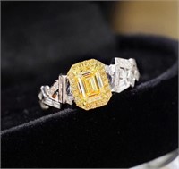 1ct Natural Yellow Diamond 18Kt Gold Ring