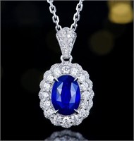 2ct Royal Blue Sapphire 18Kt Gold Pendant