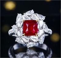 3ct Natural Ruby 18Kt Gold Ring