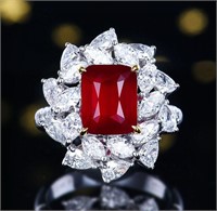 4ct Pigeon Blood Ruby 18Kt Gold Ring