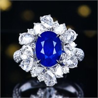 5.2ct Royal Blue Sapphire 18Kt Gold Ring