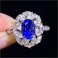 2.6ct Cornflower Blue Sapphire 18Kt Gold Ring