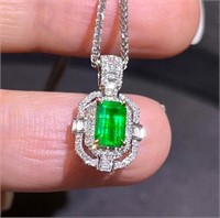 0.68ct Natural Emerald 18Kt Gold Pendant