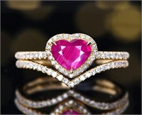 0.9ct Natural Ruby 18Kt Gold Ring
