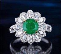 1.4ct Zambian Emerald 18Kt Gold Ring