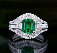 1.6ct Zambian Emerald 18Kt Gold Ring