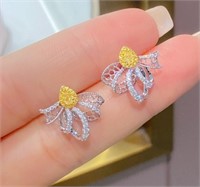 18Kt Gold Natural Yellow Diamond Earrings