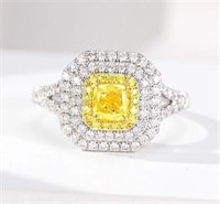 0.6ct Natural Yellow Diamond 18Kt Gold Ring