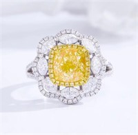 2ct Natural Yellow Diamond 18Kt Gold Ring
