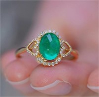 1.35ct Natural Emerald 18Kt Gold Ring